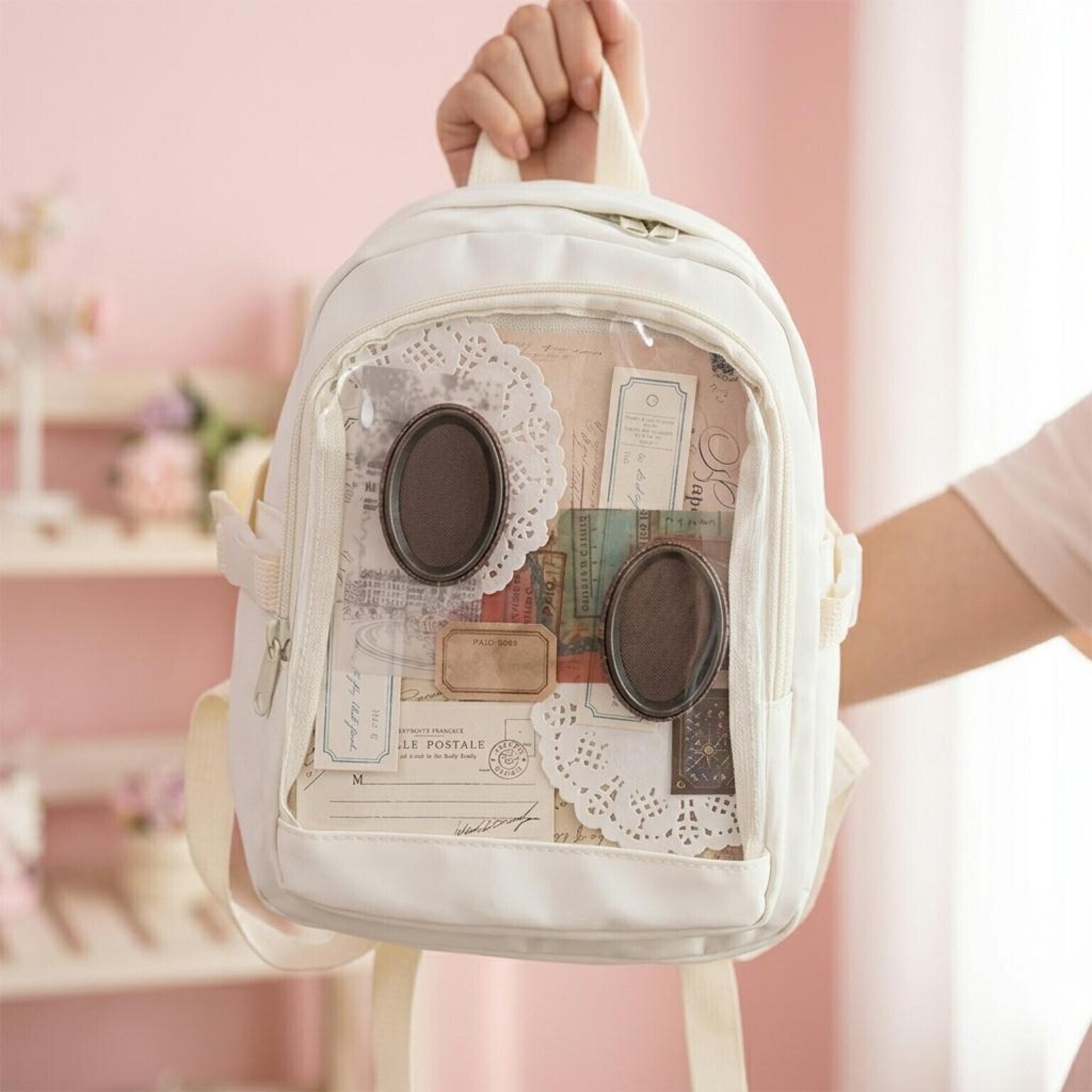 Black Kawaii Convertible Ita Bag for Pin Display Black Kawaii Convertible Ita Bag for Pin Display