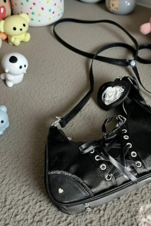 Black Kawaii Convertible Ita Bag for Pin Display