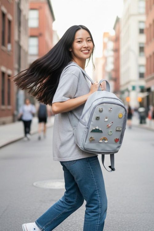 Black Kawaii Convertible Ita Bag for Pin Display