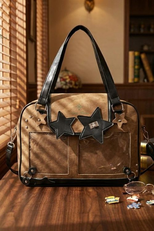 Black Kawaii Convertible Ita Bag for Pin Display