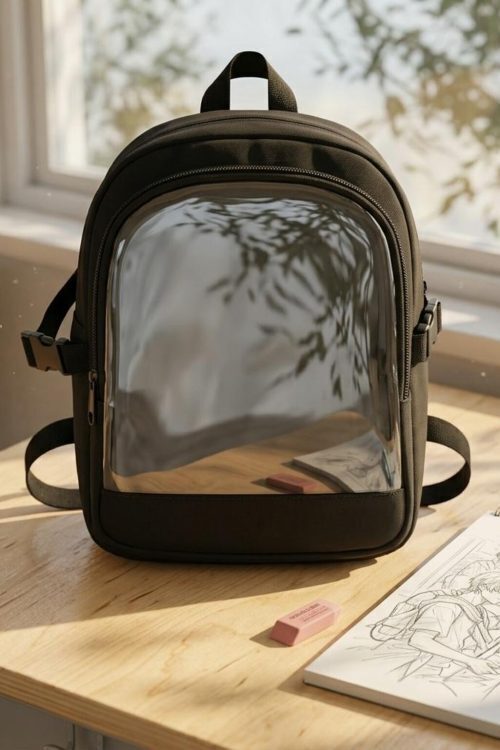 Black Kawaii Convertible Ita Bag for Pin Display