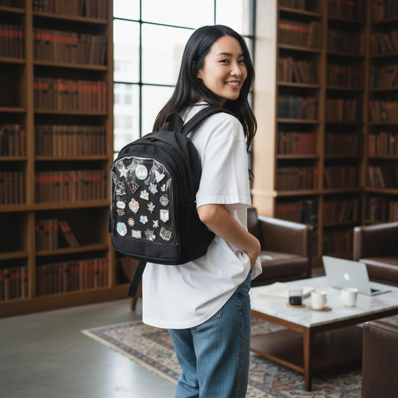 Black Kawaii Convertible Ita Bag for Pin Display Black Kawaii Convertible Ita Bag for Pin Display