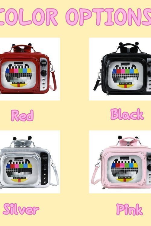 Black Kawaii Convertible Ita Bag with Clear Window for Photocards and Pins