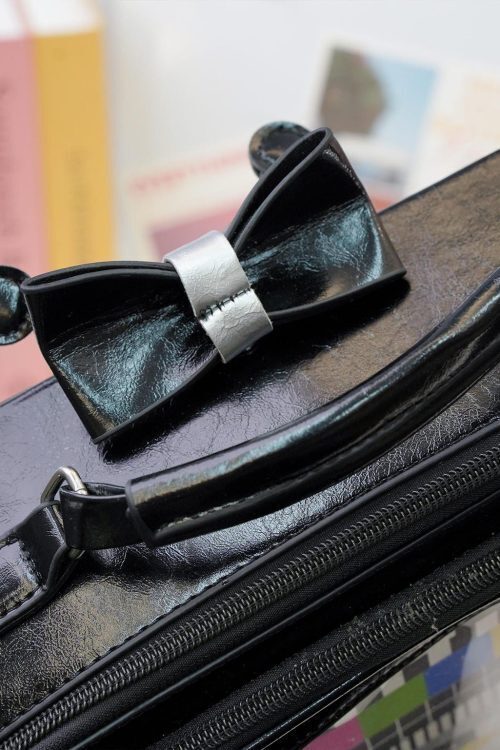 Black Kawaii Convertible Ita Bag with Clear Window for Photocards and Pins