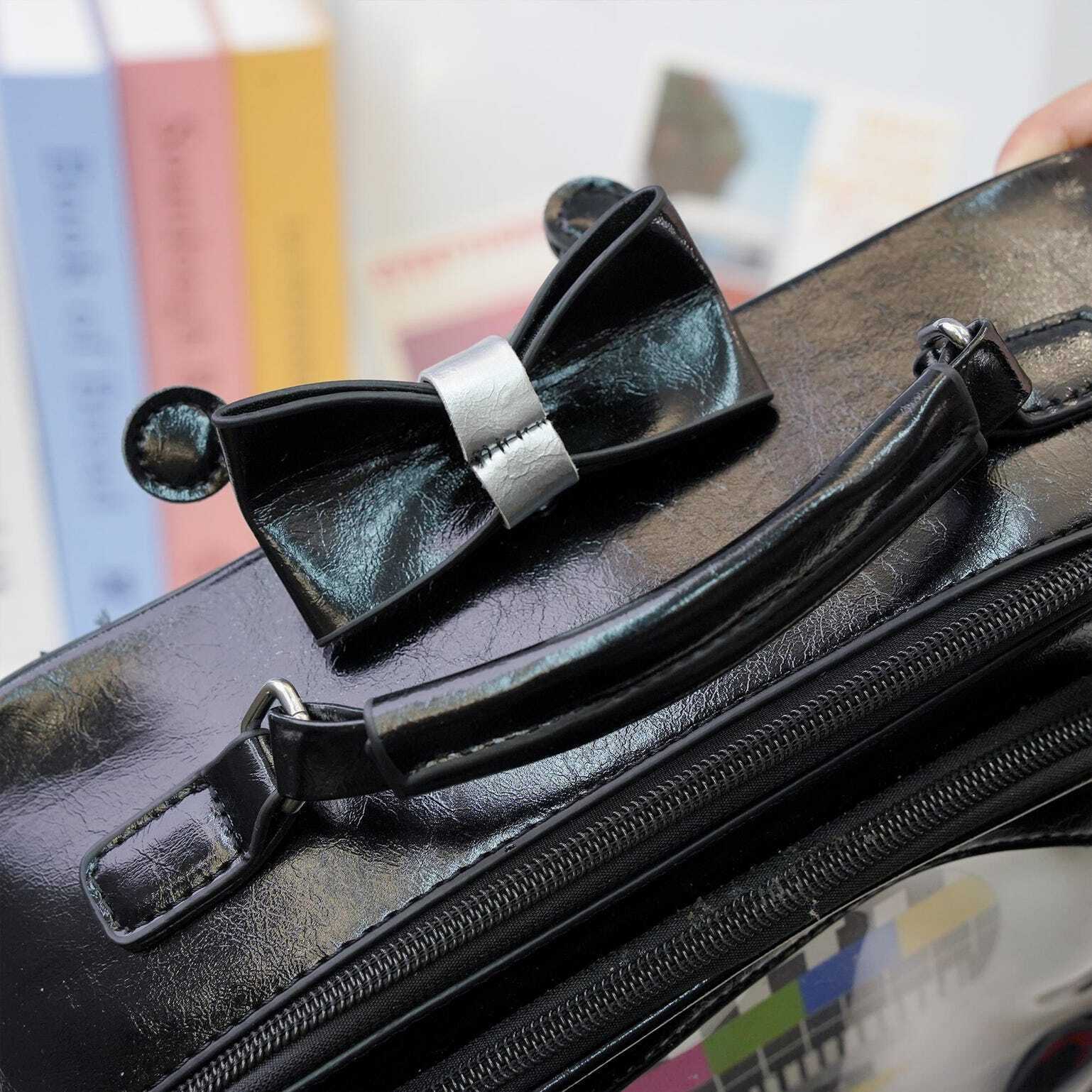 Black Kawaii Convertible Ita Bag with Clear Window for Photocards and Pins Black Kawaii Convertible Ita Bag with Clear Window for Photocards and Pins