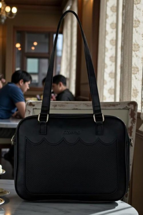 Black Kawaii Convertible Ita Bag with Clear Window for Pin Display