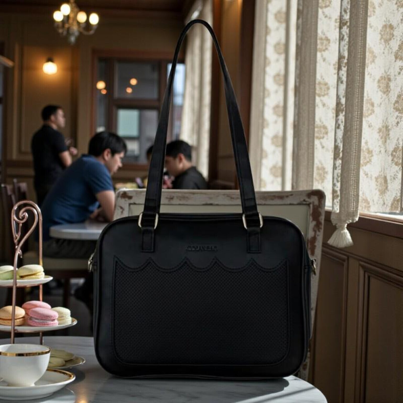 Black Kawaii Convertible Ita Bag with Clear Window for Pin Display Black Kawaii Convertible Ita Bag with Clear Window for Pin Display