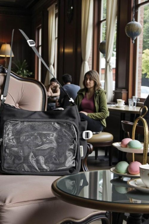 Black Kawaii Convertible Ita Bag with Clear Window for Pin Display