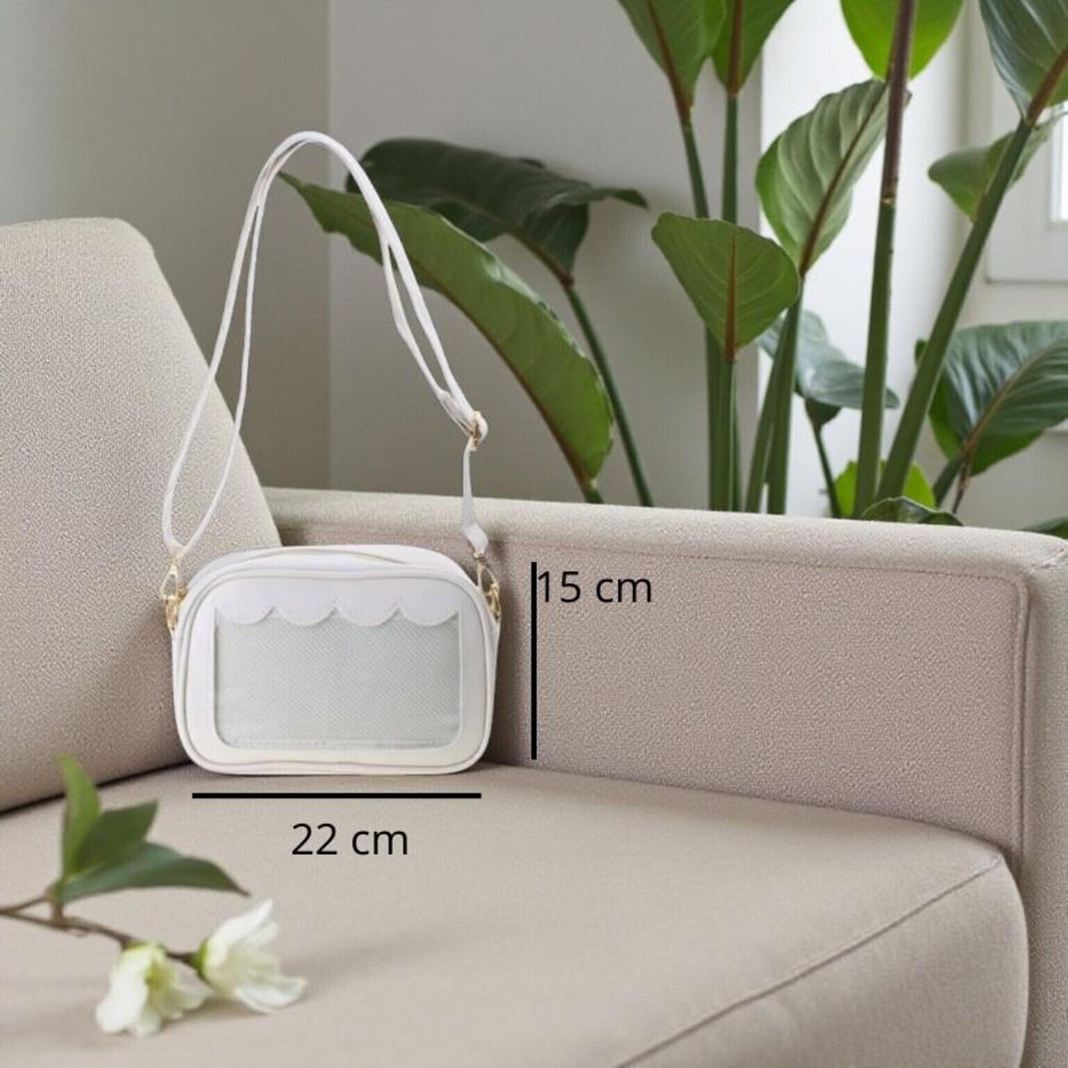 Black Kawaii Convertible Ita Bag with Clear Window for Pin Display Black Kawaii Convertible Ita Bag with Clear Window for Pin Display