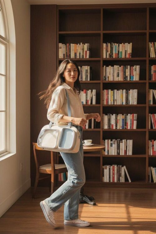 Black Kawaii Convertible Ita Bag with Clear Window for Pin Display