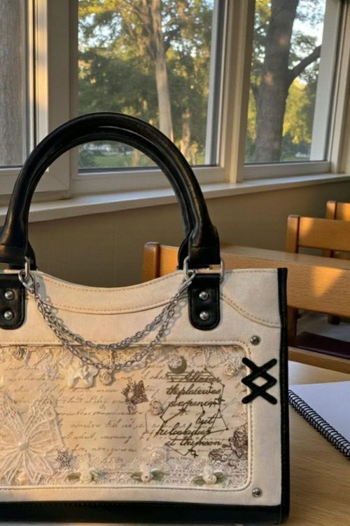 Black Kawaii Convertible Ita Bag with Clear Window for Pin Display