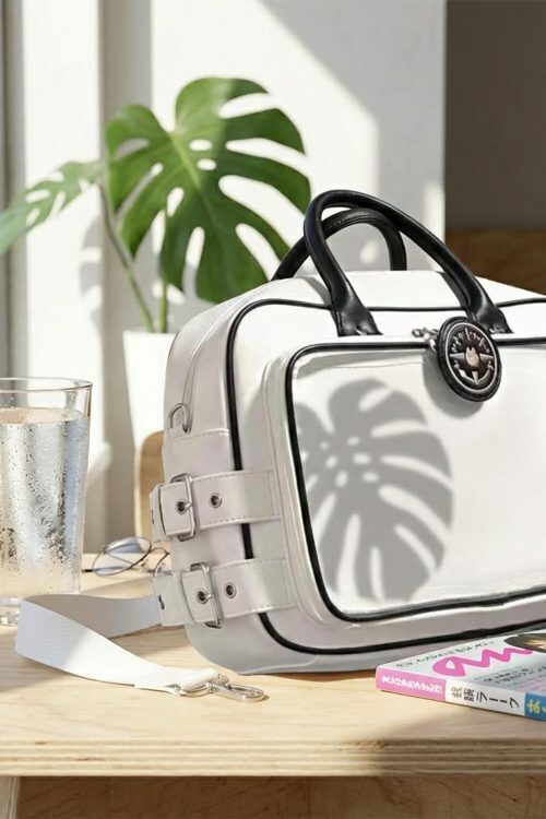 Black Kawaii Convertible Ita Bag with Clear Window for Pin Display