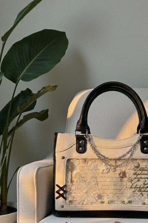 Black Kawaii Convertible Ita Bag with Clear Window for Pin Display