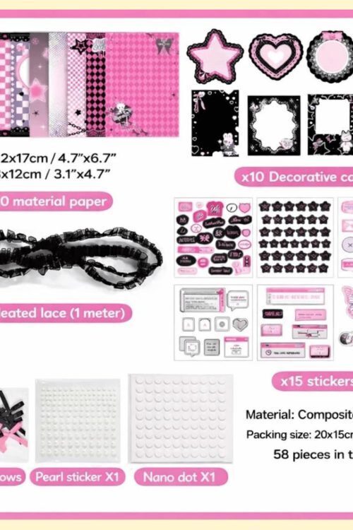 Black Kawaii Gothic Ita Crossbody Bag with Clear Window for Pin Display