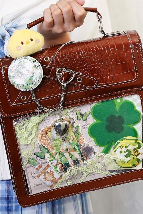 Black Kawaii Ita Backpack with Clear Window for Plushies and Pins