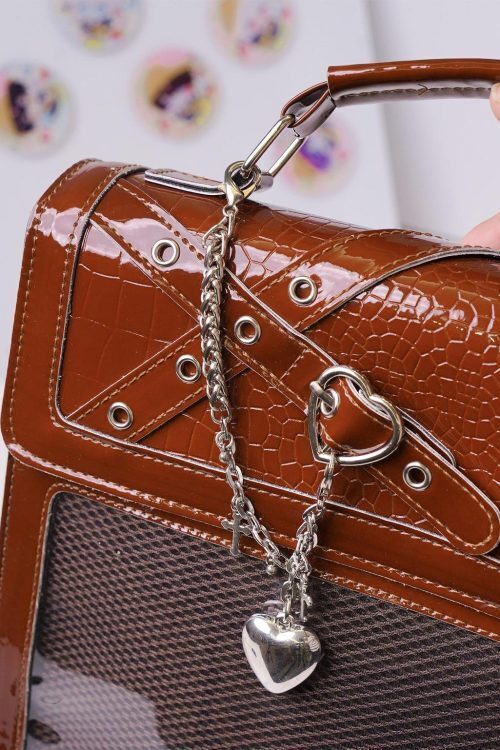 Black Kawaii Ita Backpack with Clear Window for Plushies and Pins