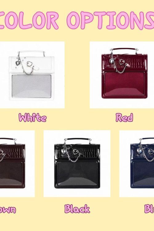 Black Kawaii Ita Backpack with Clear Window for Plushies and Pins