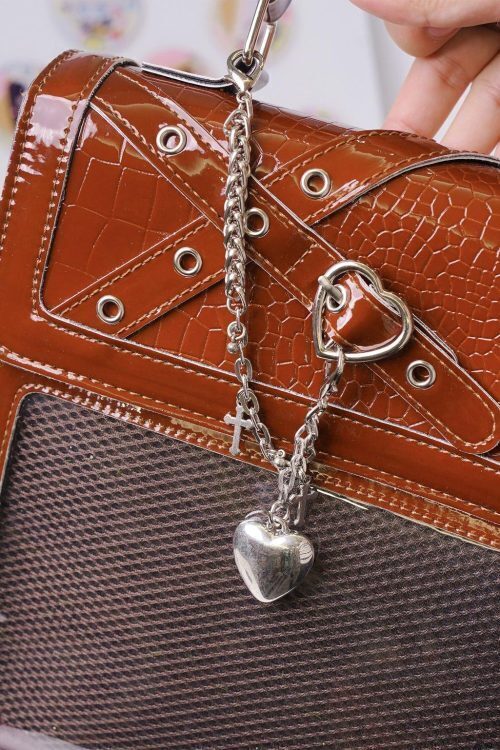 Black Kawaii Ita Backpack with Clear Window for Plushies and Pins