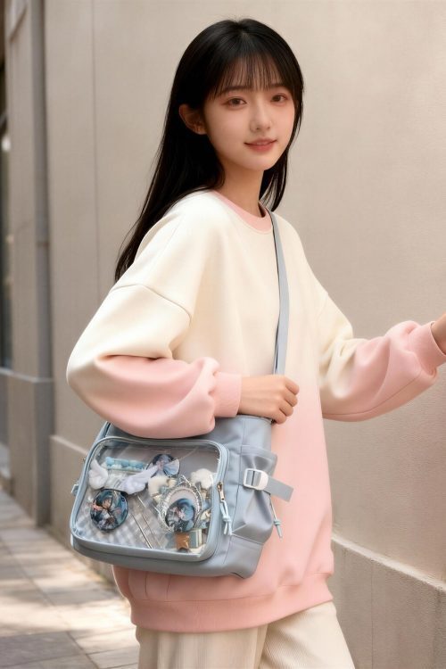 Black Kawaii Ita Handbag for Pin Display