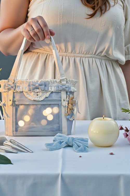 Black Kawaii Ita Messenger Bag with Clear Window for Pin Display