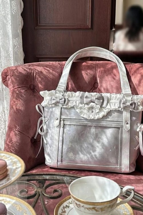 Black Kawaii Ita Messenger Bag with Clear Window for Pin Display