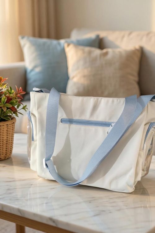 Black Kawaii Ita Messenger Bag with Clear Window for Plushies and Pins