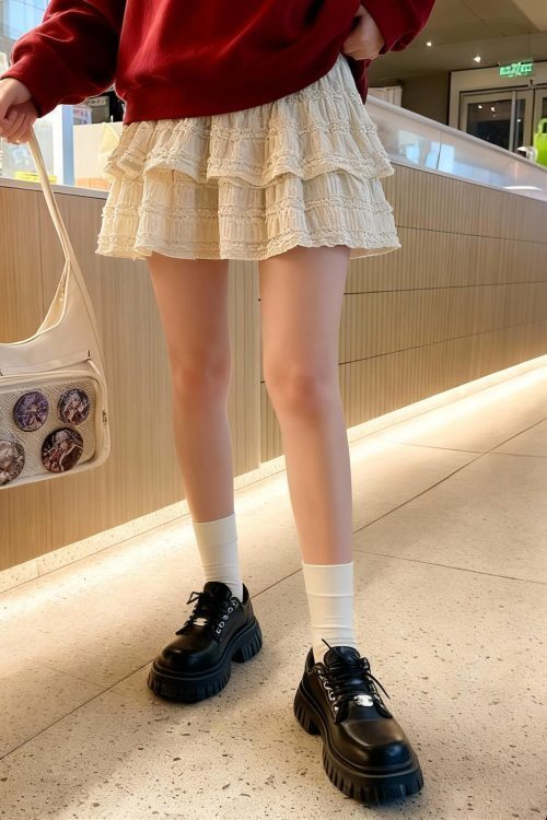 Black Kawaii Ita Shoulder Bag with Clear Window for Plushies and Pins