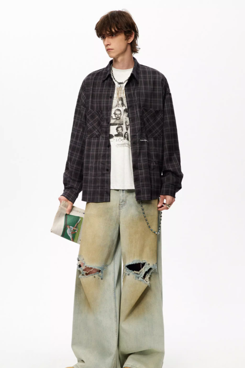 Block Plaid Street Shirt