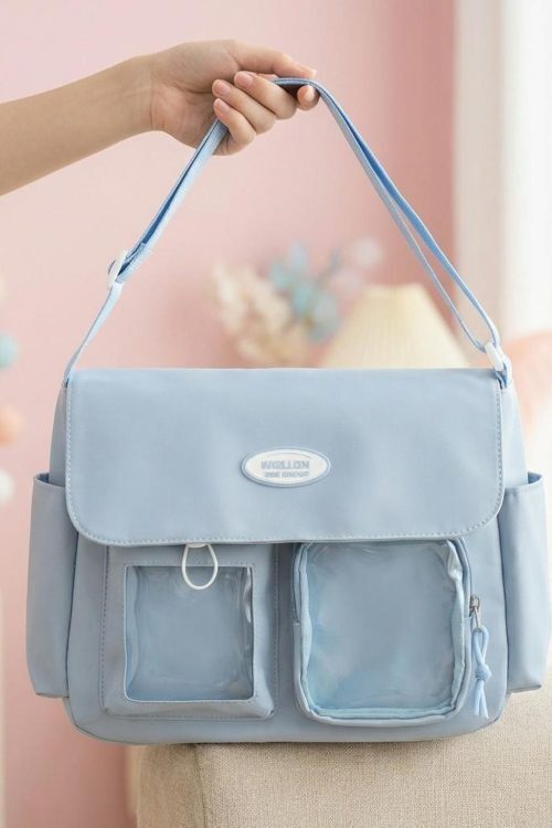 Blue Kawaii Convertible Ita Bag for Pin Display