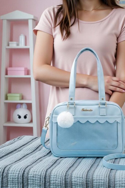 Blue Kawaii Convertible Ita Bag for Pin Display