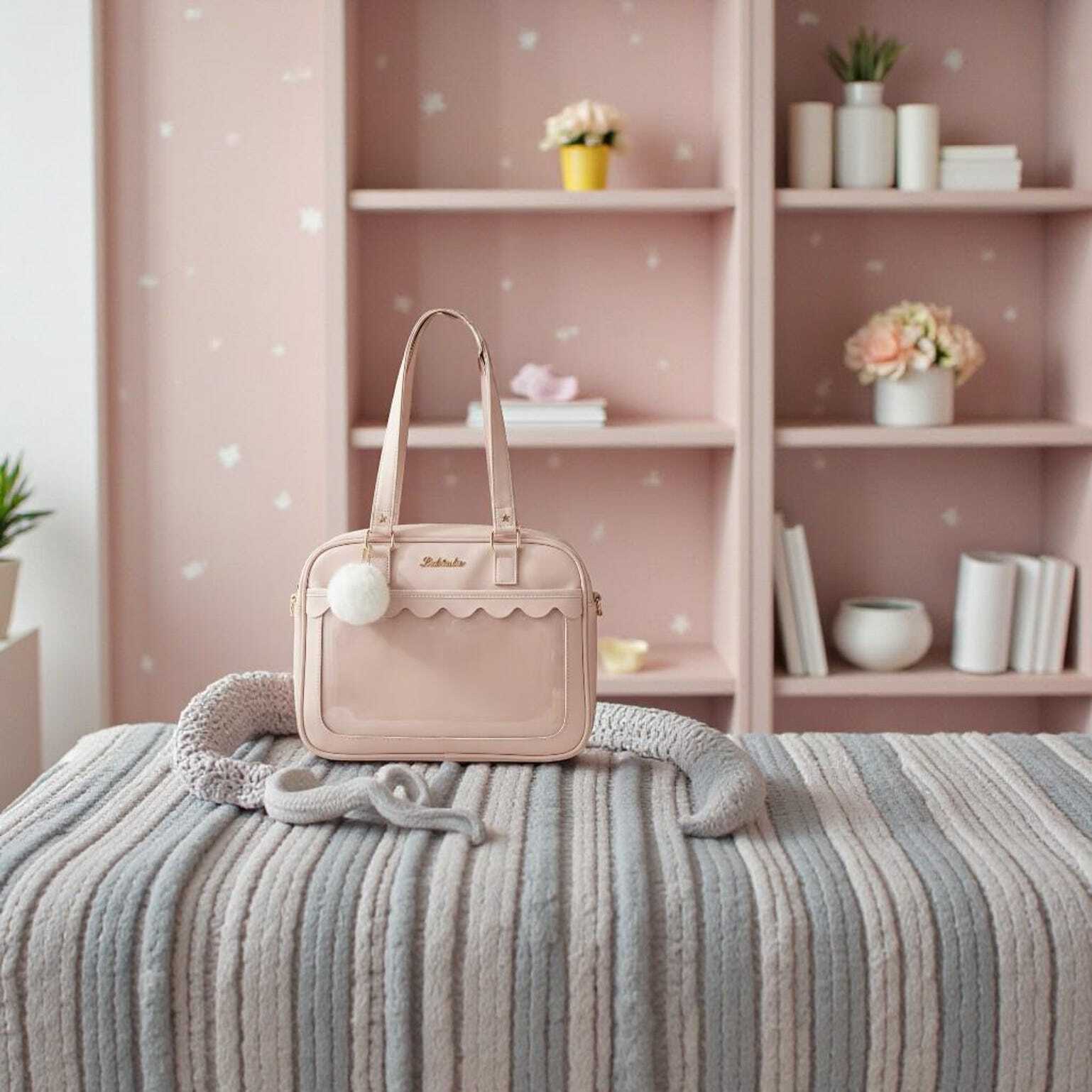 Blue Kawaii Convertible Ita Bag for Pin Display Blue Kawaii Convertible Ita Bag for Pin Display