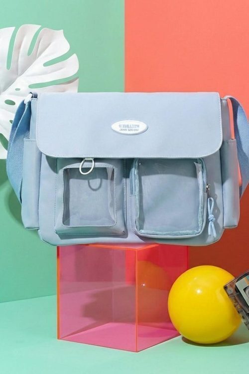 Blue Kawaii Convertible Ita Bag for Pin Display