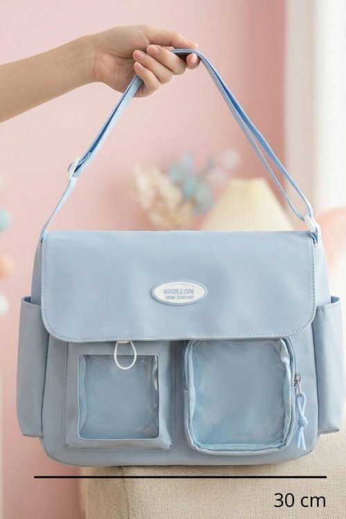 Blue Kawaii Convertible Ita Bag for Pin Display