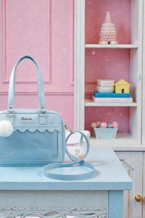 Blue Kawaii Convertible Ita Bag for Pin Display