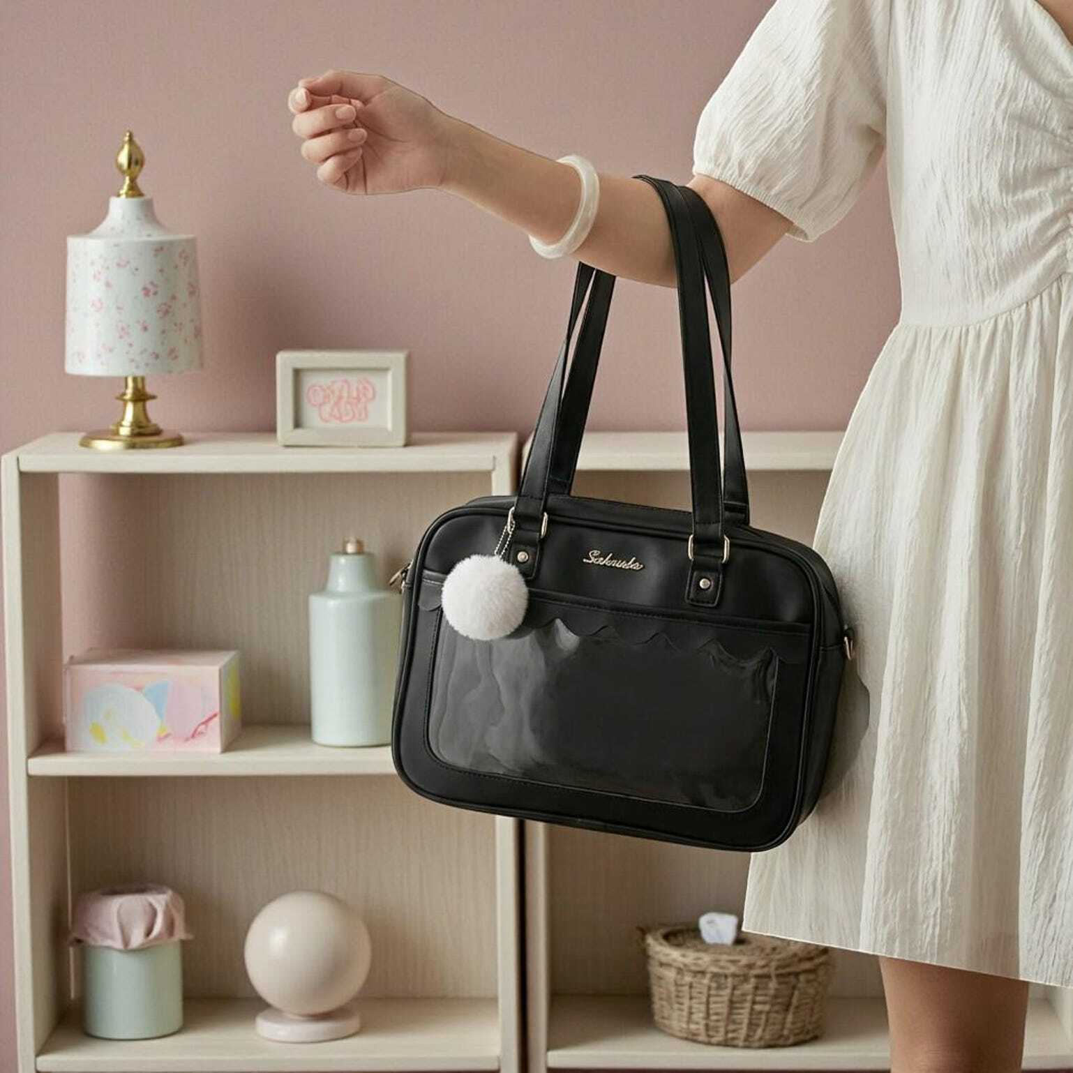 Blue Kawaii Convertible Ita Bag for Pin Display Blue Kawaii Convertible Ita Bag for Pin Display