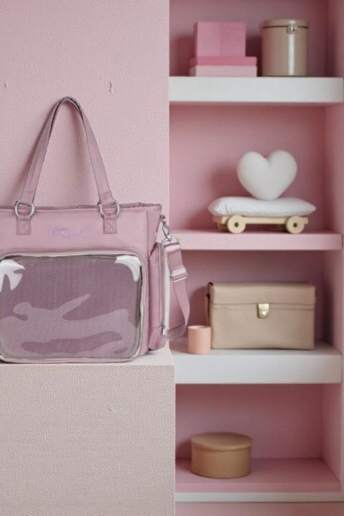 Blue Kawaii Convertible Ita Bag with Clear Window for Pin Display