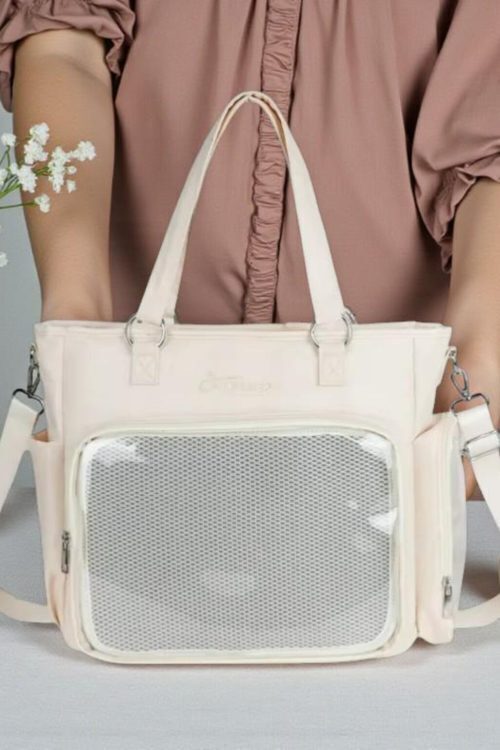 Blue Kawaii Convertible Ita Bag with Clear Window for Pin Display