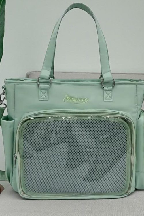 Blue Kawaii Convertible Ita Bag with Clear Window for Pin Display