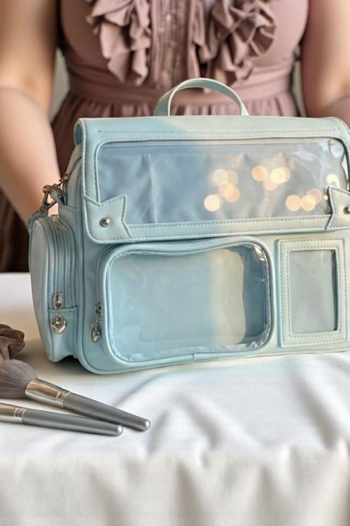 Blue Kawaii Pastel Convertible Ita Bag for Pin Display