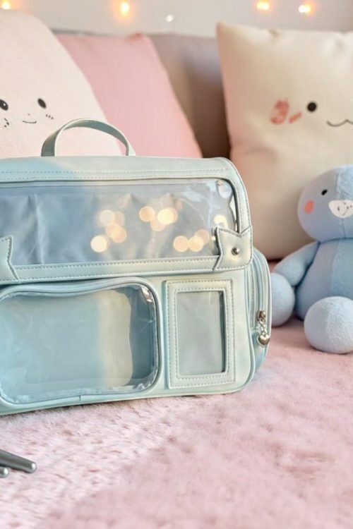 Blue Kawaii Pastel Convertible Ita Bag for Pin Display