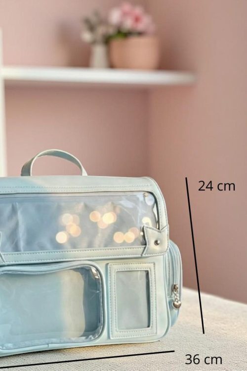 Blue Kawaii Pastel Convertible Ita Bag for Pin Display