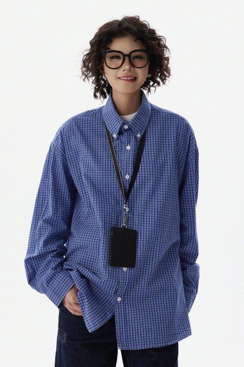 Blue Plaid Long Sleeve Shirt