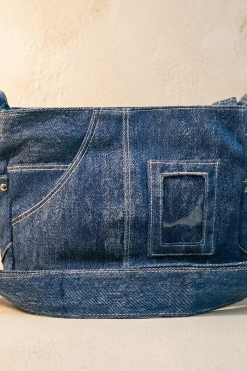 Blue Y2K Ita Messenger Bag with Clear Window for Plushies and Pins