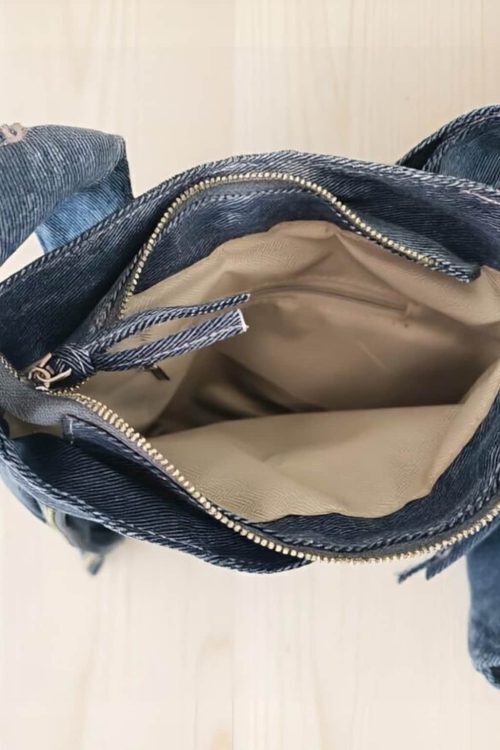 Blue Y2K Ita Messenger Bag with Clear Window for Plushies and Pins