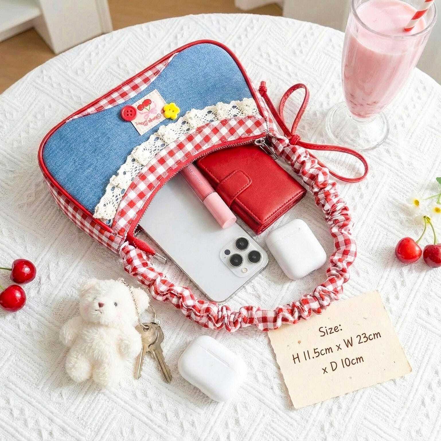 Blue Y2K Lace Convertible Bag for Pin Display Blue Y2K Lace Convertible Bag for Pin Display