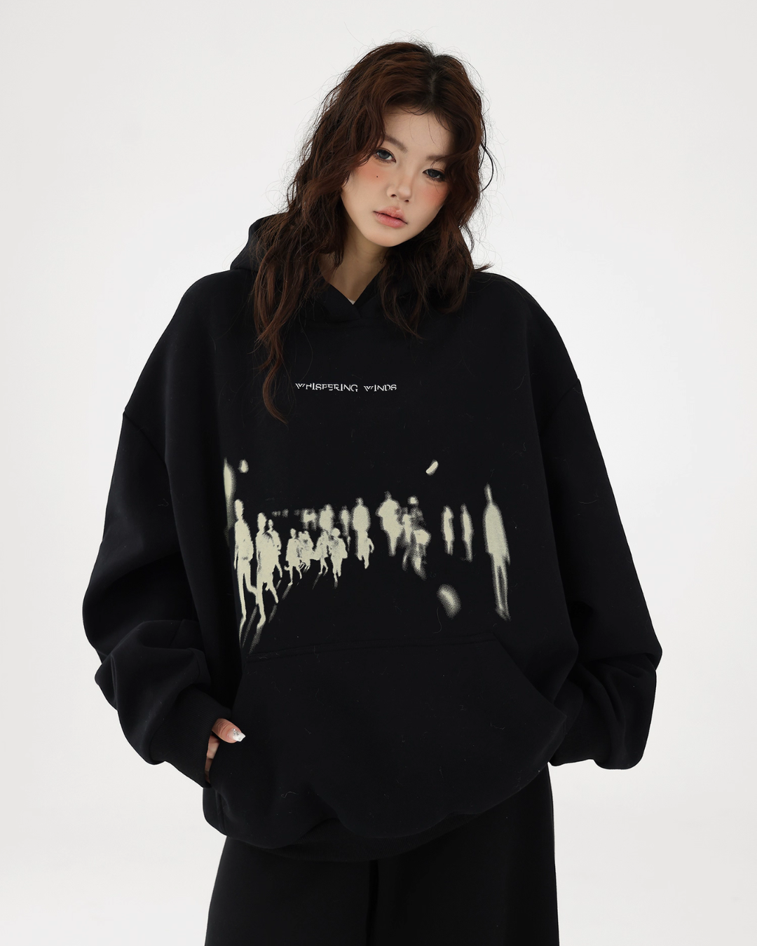 Blurry Figure Print Hoodie Blurry Figure Print Hoodie