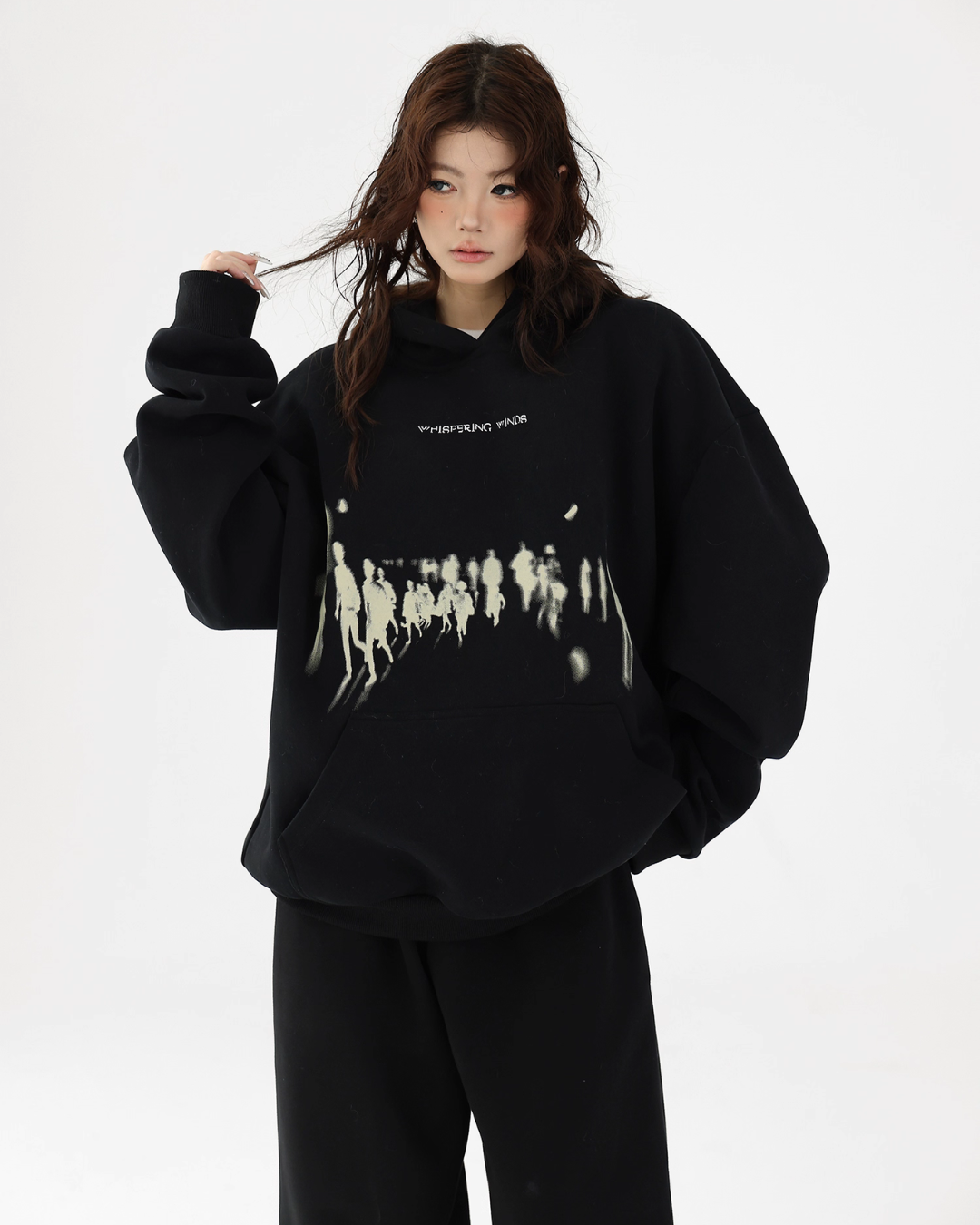 Blurry Figure Print Hoodie Blurry Figure Print Hoodie