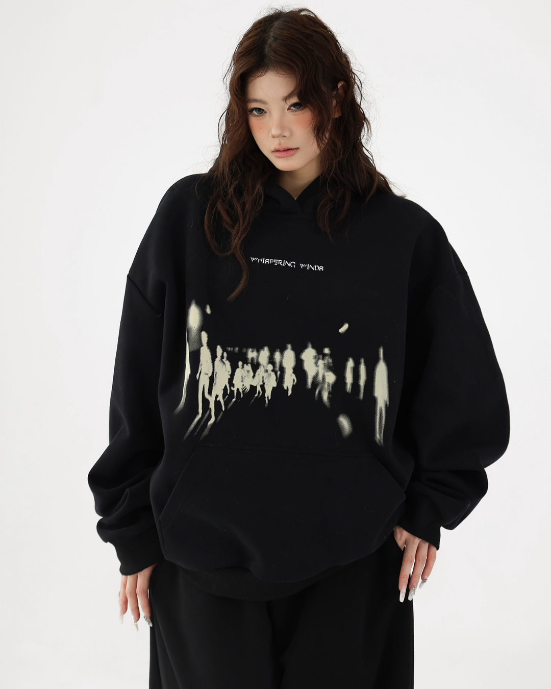 Blurry Figure Print Hoodie Blurry Figure Print Hoodie