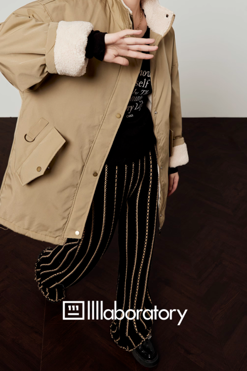 Boa Military Jacket / Black Striped Pants