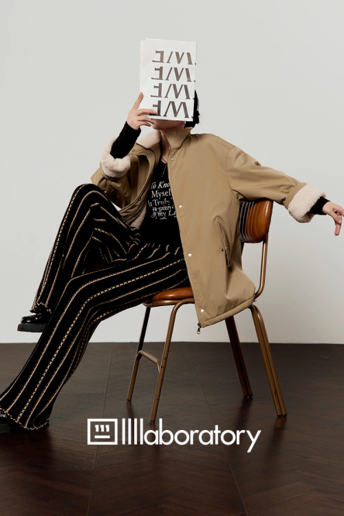 Boa Military Jacket / Black Striped Pants